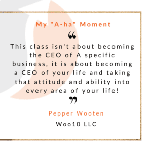 Pepper Wooten CEO of Woo10 LLC A-ha Moment CEO Mindset @JULOstrategy